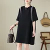 Party Dresses Tshirt Dress for Women 2024 Literary and Casual Short Sleeve Summer Fashion Large Size Miverse Mini Loose Clothing Z1563