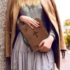 Storage Bags Classic Print Bible Bag For Women Zipper Handle Handbags Leather Hymns Custom Cover Case Carrying Covers