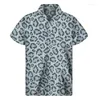 Koszulki męskie kolorowe lampart hawajski dla mężczyzn odzież 3D Print Aloha Beach Button Shirt Summer Short Sleeve Street Tops