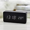 Desk Table Clocks LED Wooden Alarm Table Voice Control Digital Wooden Clock Electronic Desktop Clock Table Decoration USB/AAA Power Supply24327