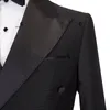 Cenne des Graoom 2024 Ny Elegant Tuxedo Suits For Men Double Breasted Black Satin Collar Jacket Pant 2st Set Wedding Evening S1NJ#