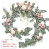 Fleurs décoratives Boho Wedding Artificiel Eucalyptus Roard Silk Rose Fake Plants suspendus Garland Party Table Arch Decors artisanat