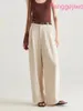Pantalon femme Fenggejiwo lin mince taille haute drapé sol gifle décontracté Style paresseux jambe large longue