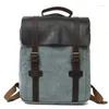 Rugzak Heren Canvas Vintage Voor Schooltas Militair Leer Dames Rugzak Heren Knapzak Bagpack Mochilas Feminina