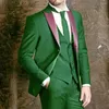 Ternos masculinos verde fino ajuste africano 3 peças terno de casamento italiano lapela pico personalizado noivo smoking 2024 masculino negócios fashon