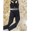 Novo design feminino acolchoado com alça espaguete e calças compridas leggings esportes twinset fatos de treino SMLXLXXL