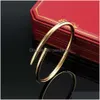 Manschett 2023 Designer Nail Armband Classic Luxury Par For Women Män Högkvalitativ 316L Titanium Steel Jewelry Gift Drop Delivery Brac Dhugy