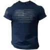 Gym Men's T-shirt 3D Print USA Flag T-shirt överdimensionerad avslappnad kortärmad sommar sportkläder män kläder tees toppar g1wo#