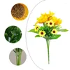 Decorative Flowers Durable 6 Heads Artificial Sunflowers Wedding Bouquets Table Centerpieces Decoration Floral Arrangement Party Home Decor