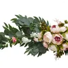装飾的な花2PCS人工花バラの牡丹歓迎ウェディングゲストカード装飾アーチ背景壁