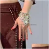 Accessori per abbigliamento da ballo Abbigliamento da palco Bracciale per danza del ventre Guanti eleganti di fascia alta Annuncio femminile Prestazioni squisite Strass Matchin Dhdon