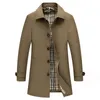 Plaid Frühling Herbst Herren Casual Trenchcoat Herren Jacken Mode Windjacke Rollkragen Trenchcoats Oberbekleidung Mäntel Top Qualität Cargidan Herrenbekleidung 4XL