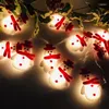 Décorations de Noël Snowman LED String Fairy Lights Pendant Pendants Ornements de lanterne arbre pour la fête à la maison décor d'éclairage de vacances