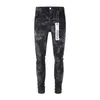 High Street – jean perforé noir Amr pour hommes, tout nouveau, tendance, Splash Ink Graffiti, élastique, Slim Fit, pantalon pour petits pieds