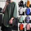 Yasuguoji Plain Overized T Shirt Men Bodybuilding and Fitness Loose Casual Lifestyle Wear T-shirt Male Streetwear Hip-Hop Tops 240319