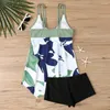 Kvinnors badkläder Summer Design Printing Bathing Suvswomen Swimsuit Beachwear Två stycken Set Tankini Kvinnlig Sexig mode Monokini