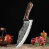 السكاكين اللحوم المطبخ المطبخ المطبخ السكاكين عالي الكربون الفولاذ الكربون بوتشر الجزار سكين الشواء ل