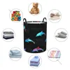 Sacs à linge panier rond vêtements sales rangement pliable dauphin Silhouette panier organisateur