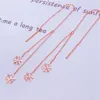 Dingle örhängen ren 585 lila guld snöflinga tassel kvinnor mod trend 18k färg pläterad steg lång för kvinnor
