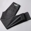 남자 청바지 바지 여름 검은 슬림 한 작은 직선 다리 캐주얼 세면 패션 브랜드는 모두 일치하는 얇은