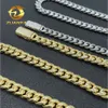 10mm 12mm Hip Hop Cuban Necklace 925 Silver Moissanite Clasp Stainless Steel Cuban Link Chain