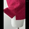 Casual Kleider Hohe Qualität Luxus Kleine Duft Kleid Weibliche Mode Ärmellose Süße Rote Party Elegante Weste Tweed Mini Frauen