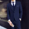 Traje de tres piezas para hombre, estilo formal de negocios, conjunto de boda ajustado con tela antiarrugas suave y sedosa, cobertura 240318