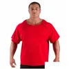 Erkek Tişörtler Erkek Yaz Spor Salonu Fitness Vücut Geliştirme T Shirt Pamuk Kısa Kol O boyun rahat üstleri Moda Erkek Kas Egzersiz Underh37E