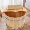 Bathtubs Foot Bath Basin Soaking Feet Portable Pedicure Spa Bucket Wood Foot Soaking Plus Cover Plate Massager