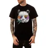 Men'S T-Shirts Summer New Casual Glasses Panda Print Short Sleeve T Shirt Men O-Neck Cotton Streetwear T-Shirt Tops Tees Hip Hop Us Si Dh4Iv