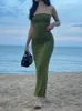 Casual Dresses Trendy Strapless Sexy Charming Fishtail Dress Ladies Party Simple Clothing Autumn Slim Solid High-waist Elegant Maxi