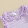 Zestawy odzieży Pudcoco Dziecięce Baby dziewczyna 2 sztuki strój marszczyzny rękawowe bluzki i kraciaste szorty spódnice
