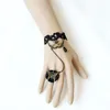 Necklace Earrings Set Handmade Sexy Womens Venice Mask Drop Bead Butterfly Black Floral Lace Adjustable Ring Bracelet Wristband Lolita