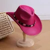 Boinas Sombrero de vaquero occidental para mujeres Hombres Vintage Estilo antiguo Panamá Clásico Fedora con cinturón Sombreros de moda al aire libre