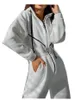 Womens Jumpsuits Rompers Athleisure Hoodie Jumpsuit One Piece Set Tracksuit Sportswear Drop Delivery Apparel Clothing Dhlaw