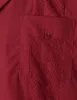 vin rouge quatre poches cubain guayabera chemise hommes à manches courtes camp col chemise mâle brodé cigare mexicain mariage plage chemise c55N #