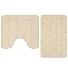 Mats Inyahome Luxury Thick 2 Pieces Set Memory Foam Bathmat and Contour Toilet Rug Absorbent Washable Bathroom Rugs and Mats Carpets