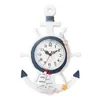 Wall Clocks WINOMO Anchor Clock Beach Sea Theme Nautical Ship Wheel Rudder Steering Decor Hanging Decoration