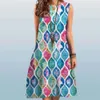 TEMU Casual jurk met ronde hals, waterdruppeltjes en print 279923