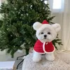 Dog Apparel Ins Christmas Year Cute Plush Ears Pet Poncho Warm Hooded Bib Cat Puppy Outfit Bichon Teddy Scarf Clothes
