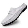 Casual Schoenen Zomer Ademend Half Voor Mannen Loafers Slippers Leer Rijden Schoen Loafer Lichtgewicht Flats Sandalen Grote Maat47