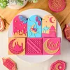 Moldes de cozimento Cortador de biscoito muçulmano Ramadan Sobremesa Padrão Decorativo Eid Al-Adha Embossing Reverse Press Stamp Islâmico Fondant Biscoito