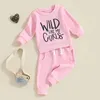 Kleidungssets Kleinkind Mädchen 2-teiliges Outfit Briefdruck Langarm-Sweatshirt und elastische Jogginghose Set Baby süße Herbstkleidung