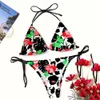 Luxur Designer Bikini European och American New Sexig baddräkt Lace-up Digital Print Bikini Tre-punkts strandbaddräkt