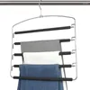 Hangers ABHU 2X Broek 5 Lagen Metalen Slack Magic Antislip Schuimgevoerde Swing Arm Ruimtebesparende Hanger