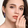 Boucles d'oreilles pendantes EYER à la mode bleu CZ Zircon cristal pendentif multicolore longue pour les femmes de mariage bijoux de mariée Femme cadeau