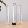 Aufbewahrungsflaschen 12 Stück 40 ml transparente zylindrische Haustier-Reagenzglasflasche Süßigkeiten Gummi Badesalz Unterverpackung Kunststoff 28 141 mm