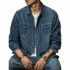 danning Lg Sleeve Stripe Shirt Hardboiled Denim Shirt American Autumn Coat Male B9hq#