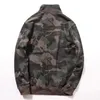 Col montant Cott Tissu Éponge Hommes Camoue Veste 2024 Printemps Automne Style Militaire Hommes Camo Motif Zip Up Manteau d44B #