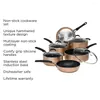 Cookware Sets 10 Piece Cooking Pots Set Kitchen Hammered Copper Kits Pot For Pan Accessories